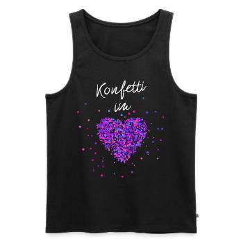 Konfetti im Herzen Fasching Karneval Konfetti - Männer Premium Bio Tank Top - Schwarz - Vorne - Michal (187cm)