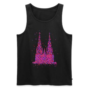 Cathédrale de Cologne Carnaval Carnaval Confettis Costume - Débardeur bio Premium Homme - noir - Devant - Michal (187cm)