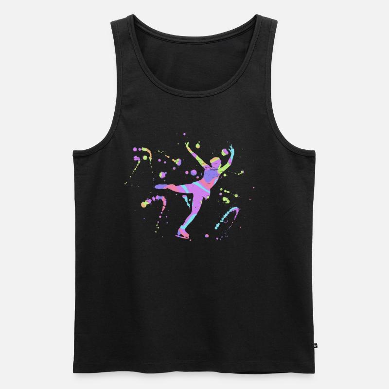 Eisläufer Eiskunstlauf Silhouette - Männer Premium Bio Tank Top - Schwarz
