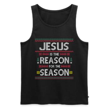 Jesus is the Reason for the Season Ugly Jesus - Männer Premium Bio Tank Top - Schwarz - Vorne - Michal (187cm)