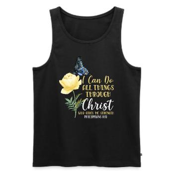 Christian Bible Verse Butterfly - Männer Premium Bio Tank Top - Schwarz - Vorne - Michal (187cm)