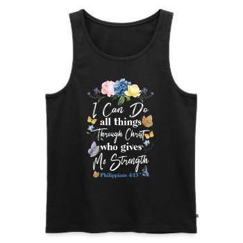 Christian Bible Verse Butterfly - Männer Premium Bio Tank Top - Schwarz - Vorne - Michal (187cm)