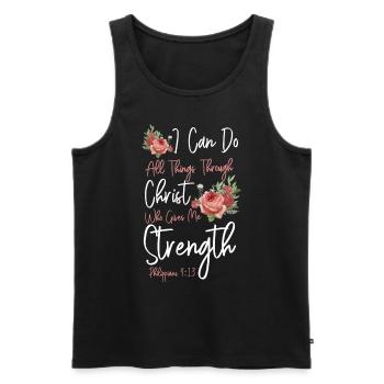 Christian Bible Verse Quote Rose - Männer Premium Bio Tank Top - Schwarz - Vorne - AI Model Male 178 light (178cm)