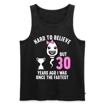 30 Jahre vor 30 Jahren schnellste 30. Geburtstag - Männer Premium Bio Tank Top - Schwarz - Vorne - Michal (187cm)
