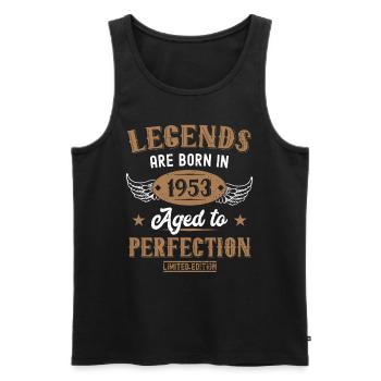 Legenden Sind Jahrgang 1953 Geboren Geburtstag - Männer Premium Bio Tank Top - Schwarz - Vorne - AI Model Male 178 light (178cm)