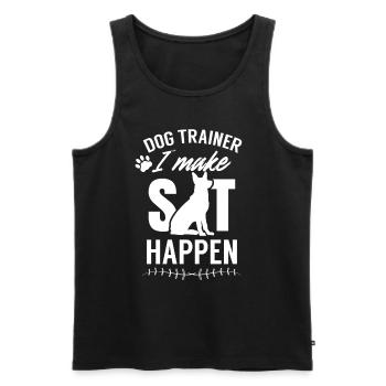 Dog Trainer Dog School Dog Handler Saying - Men's Premium Organic Tank Top - black - Front - AI Model Male 178 light (178cm)