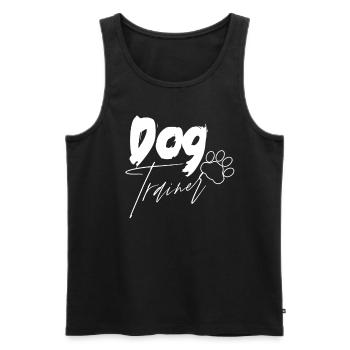 Dog Trainer Dog School Dog Handler Saying - Men's Premium Organic Tank Top - black - Front - AI Model Male 178 light (178cm)