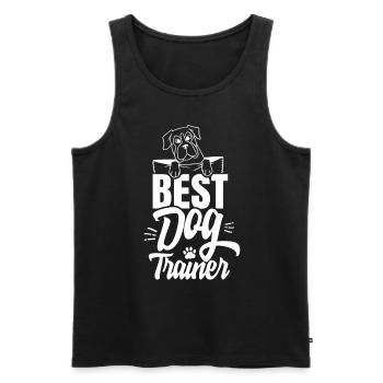 Best Dog Trainer Dog School Dog Handler Saying - Men's Premium Organic Tank Top - black - Front - AI Model Male 178 light (178cm)