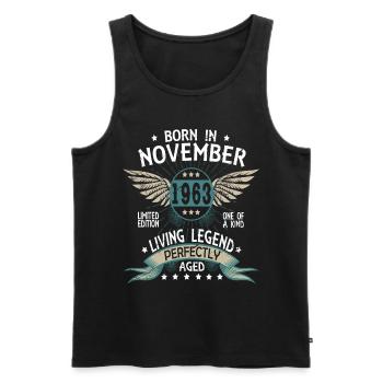 Born in November 1963 - Männer Premium Bio Tank Top - Schwarz - Vorne - Michal (187cm)