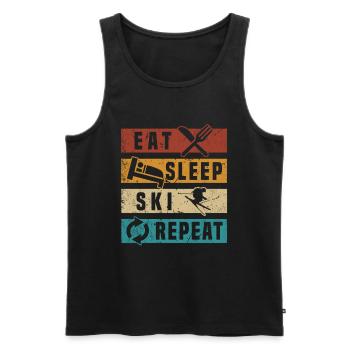 Skieurs Après-ski Party Eat Sleep Ski Repeat - Débardeur bio Premium Homme - noir - Devant - Michal (187cm)