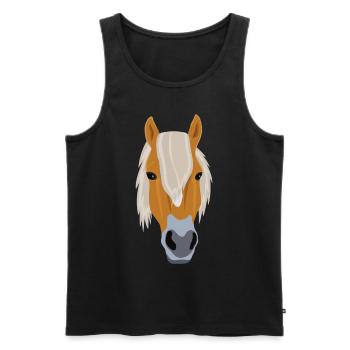 Haflinger Head Riding Pony Gift - Men's Premium Organic Tank Top - black - Front - Michal (187cm)
