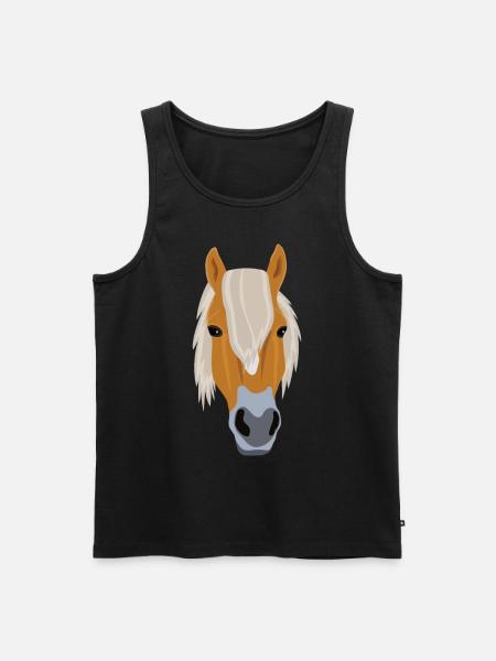 Haflinger Head Riding Pony Gift - Men's Premium Organic Tank Top - black