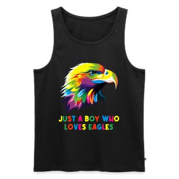 just a boy who loves eagles bird eagle - Men's Premium Organic Tank Top - black - Front - AI Model Male 178 light (178cm)
