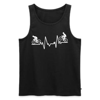 Rennräder Auf EKG -Linie - Männer Premium Bio Tank Top - Schwarz - Vorne - Michal (187cm)