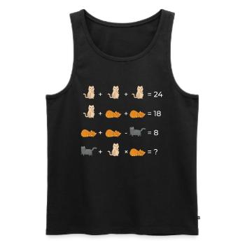 Cat Math Math Teacher Equations Gift - Men's Premium Organic Tank Top - black - Front - AI Model Male 178 light (178cm)