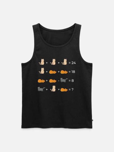 Kat Matematik Matematik Lærer Ligninger Gave - Herre Premium økologisk tanktop - sort