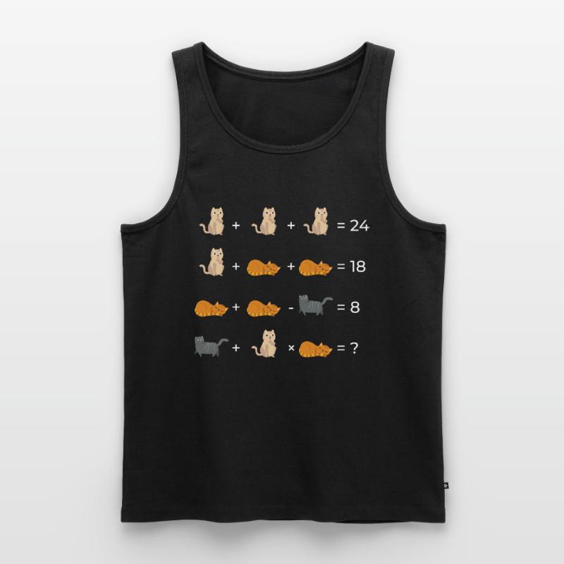 Cat Math Math Math Équations Cadeau Débardeur bio Premium Homme