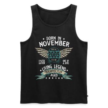 Born in November 2005 - Männer Premium Bio Tank Top - Schwarz - Vorne - Michal (187cm)