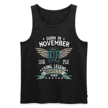 Born in November 1985 - Männer Premium Bio Tank Top - Schwarz - Vorne - AI Model Male 178 light (178cm)