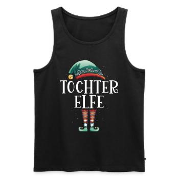 Weihnachten Partnerkostüm Tochter Elf Elfe Elfen - Männer Premium Bio Tank Top - Schwarz - Vorne - AI Model Male 178 light (178cm)