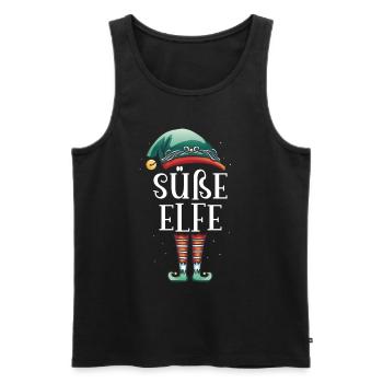 Weihnachten Partnerkostüm süße Elf Elfe Elfen - Männer Premium Bio Tank Top - Schwarz - Vorne - AI Model Male 178 light (178cm)