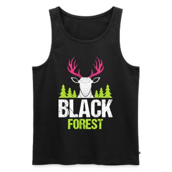 Black Forest Deer Antler Pink - Men's Premium Organic Tank Top - black - Front - AI Model Male 178 light (178cm)