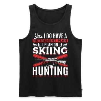 Retirement Plan Skiing Hunting Skier Jäger - Men's Premium Organic Tank Top - black - Front - AI Model Male 178 light (178cm)