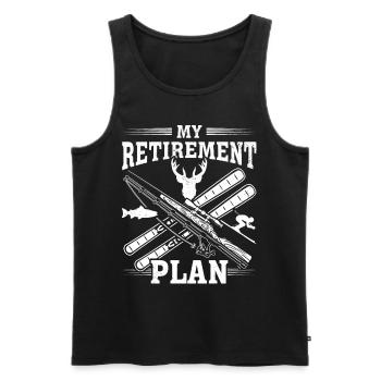 Skiing My Retirement Plan Skier Hunter Angler - Men's Premium Organic Tank Top - black - Front - AI Model Male 178 light (178cm)