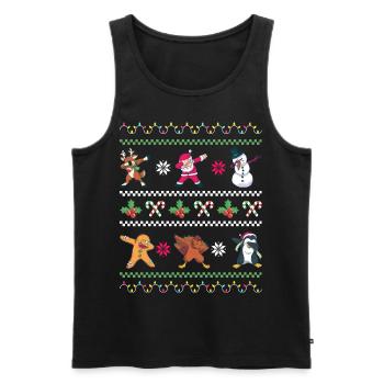 Weihnachten Christmas Pajama Dabbing Santa Claus - Männer Premium Bio Tank Top - Schwarz - Vorne - Michal (187cm)