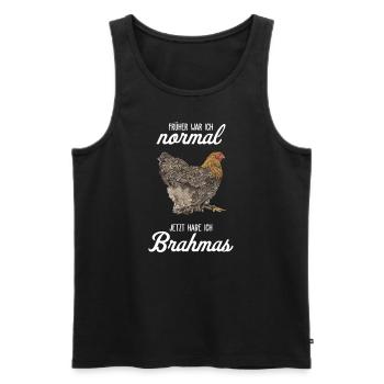 Brahma Poulet I Poule Oeuf Coq Motif pour les éleveurs de poulet - Débardeur bio Premium Homme - noir - Devant - AI Model Male 178 light (178cm)