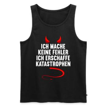Ich mache keine Fehler ich erschaffe Katastrophen - Männer Premium Bio Tank Top - Schwarz - Vorne - AI Model Male 178 light (178cm)