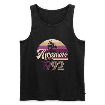 Vintage Awesome Since 1992 Geburtstag Retro - Männer Premium Bio Tank Top - Schwarz - Vorne - Michal (187cm)