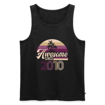 Vintage Awesome Since 2010 Birthday Retro - Men's Premium Organic Tank Top - black - Front - Michal (187cm)