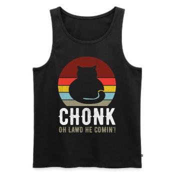 Chonk Cat Drôle Chat Mème Chat Papa Chat Maman - Débardeur bio Premium Homme - noir - Devant - Michal (187cm)