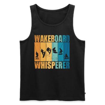 Wakeboard Whisperer Wakeboarding Wakeboarder - Men's Premium Organic Tank Top - black - Front - Michal (187cm)