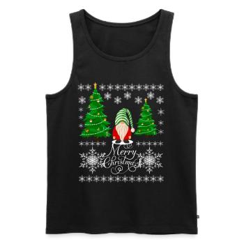 Elfe de Noël avec casquette de Noël - Débardeur bio Premium Homme - noir - Devant - Michal (187cm)