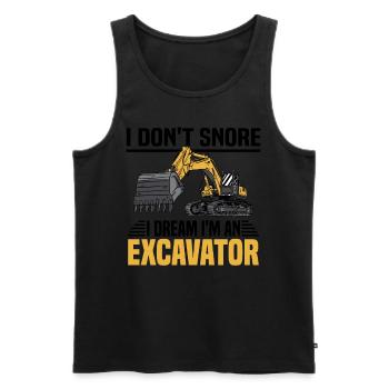 Pelle sur chenilles Excavatrice Excavatrice Désolé Machine de construction - Débardeur bio Premium Homme - noir - Devant - AI Model Male 178 light (178cm)