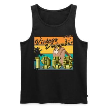 1968 In December Vintage Sloth - Men's Premium Organic Tank Top - black - Front - Michal (187cm)