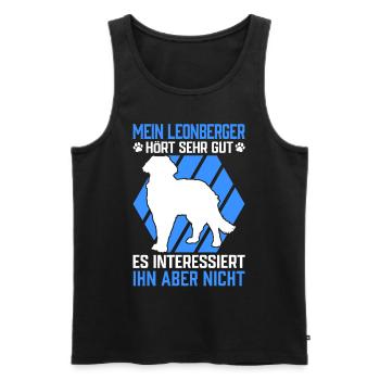 Mein Leonberger hört gut Leonberg Hund - Männer Premium Bio Tank Top - Schwarz - Vorne - Michal (187cm)