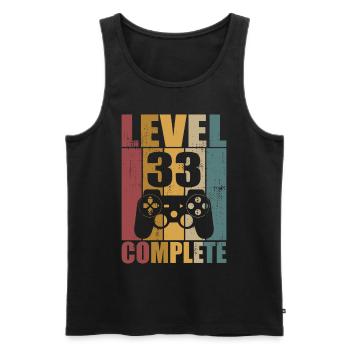33. Geburtstag Level 33 Complete Gamer 33 Jahre - Männer Premium Bio Tank Top - Schwarz - Vorne - Michal (187cm)