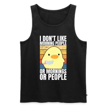 Duck With Knife Duck with Knife I hate people - Men's Premium Organic Tank Top - black - Front - AI Model Male 178 light (178cm)