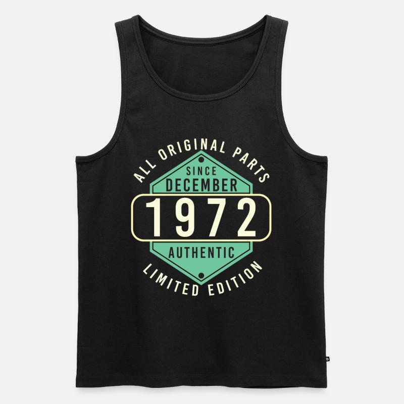 Dezember 1972 Retro Geschenkidee - Männer Premium Bio Tank Top - Schwarz