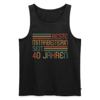 40 Jahre im Dienst 40 Jähriges Dienstjubiläum - Männer Premium Bio Tank Top - Schwarz - Vorne - Michal (187cm)