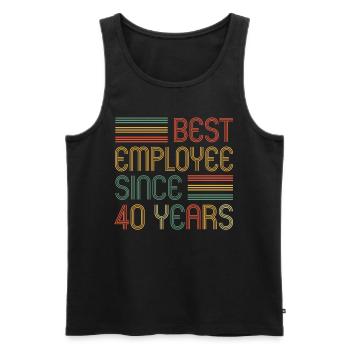 40 Jahre im Dienst 40 Jähriges Dienstjubiläum - Männer Premium Bio Tank Top - Schwarz - Vorne - Michal (187cm)