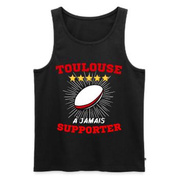 Toulouse a jamais supporter - Débardeur bio Premium Homme - noir - Devant - AI Model Male 178 light (178cm)