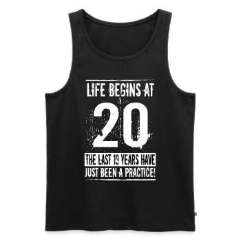 20 Geburtstag - Männer Premium Bio Tank Top - Schwarz - Vorne - AI Model Male 178 light (178cm)