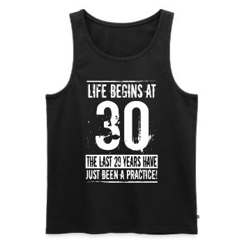30th birthday - Men's Premium Organic Tank Top - black - Front - AI Model Male 178 light (178cm)