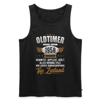 Oldtimer Baujahr 1958 Geboren Geburtstag Geboren - Männer Premium Bio Tank Top - Schwarz - Vorne - AI Model Male 178 light (178cm)