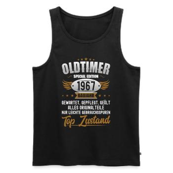 Oldtimer Baujahr 1967 Geboren Geburtstag Geboren - Männer Premium Bio Tank Top - Schwarz - Vorne - AI Model Male 178 light (178cm)