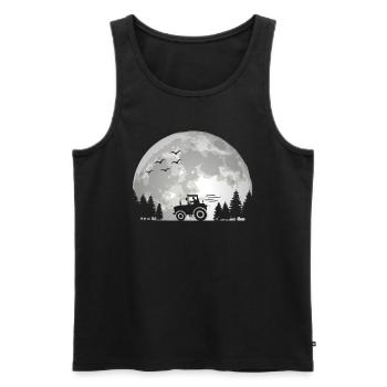 Tractor driver Tractor Tractor Farmer Moon - Men's Premium Organic Tank Top - black - Front - Michal (187cm)